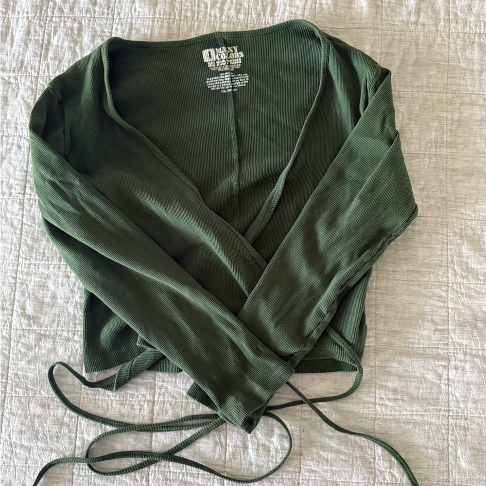 Big Bud Press Forest Green Tie Wrap Top